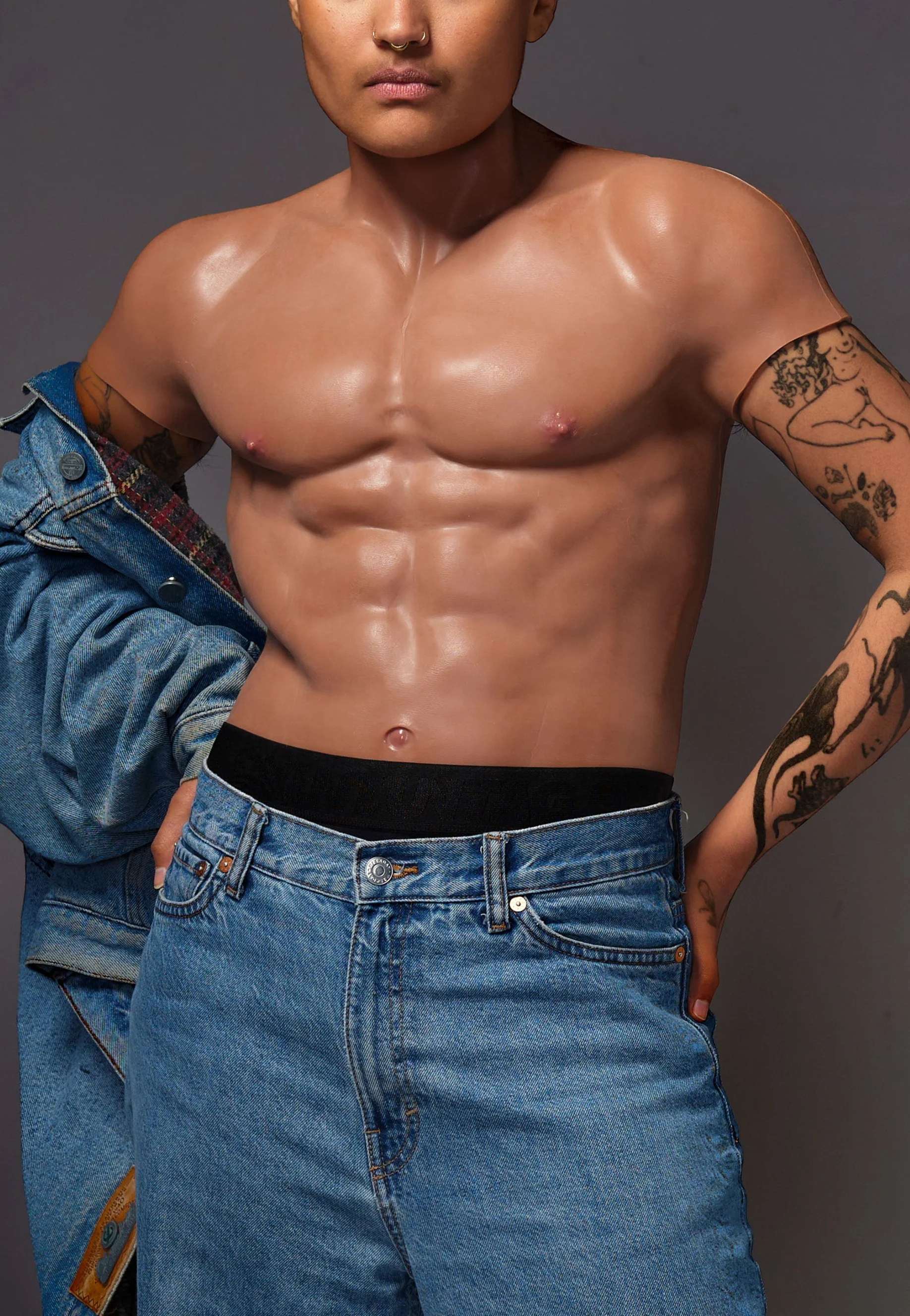Silicone Torso Pecs and Abs chocolate - Image 3